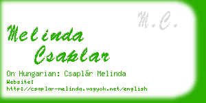 melinda csaplar business card