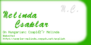 melinda csaplar business card